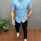 Men Regular Fit Solid Slim Collar Casual Shirt