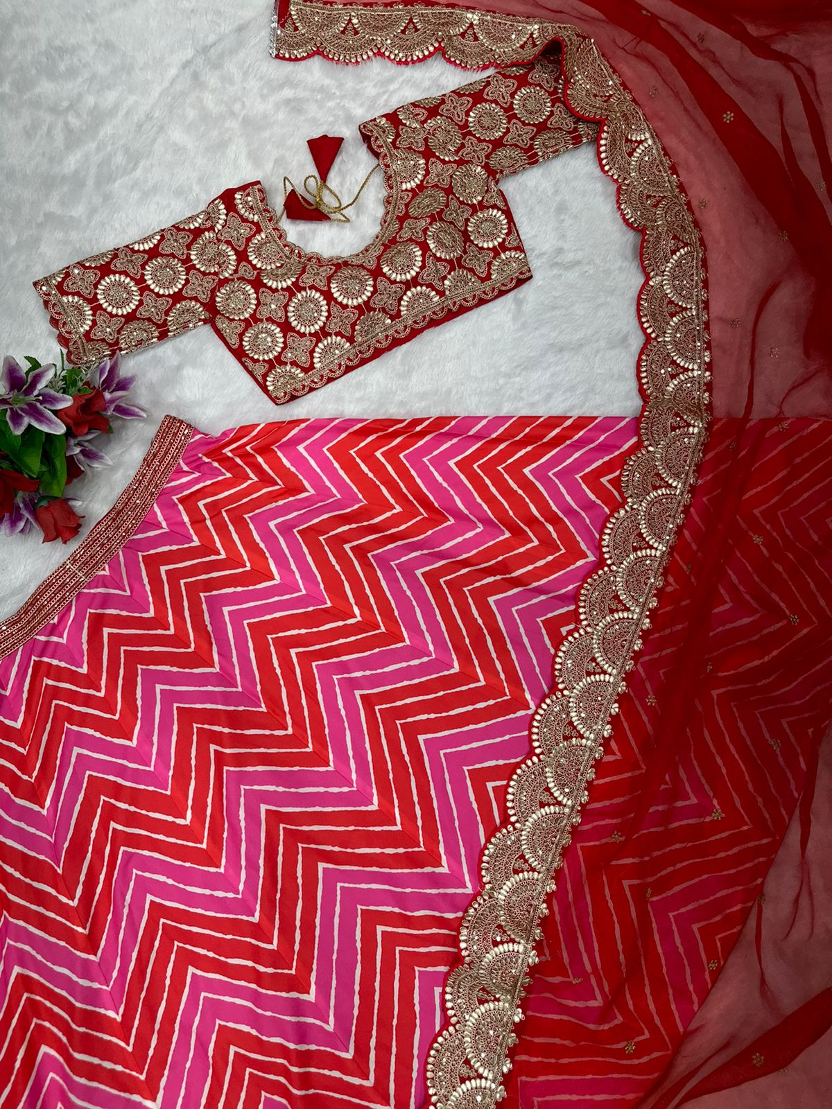 Red Color Imported Silk Coding and Digital Print Foil Work Lehenga Choli, Lehenga Choli For USA Women, Party Wear Lehenga, Designer Lehenga