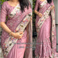 Embrace your femininity & make a statement  with our stunning cut work visca slub silk saree