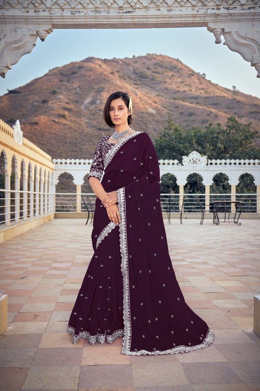 New Trditional Georgette Saree With fency design