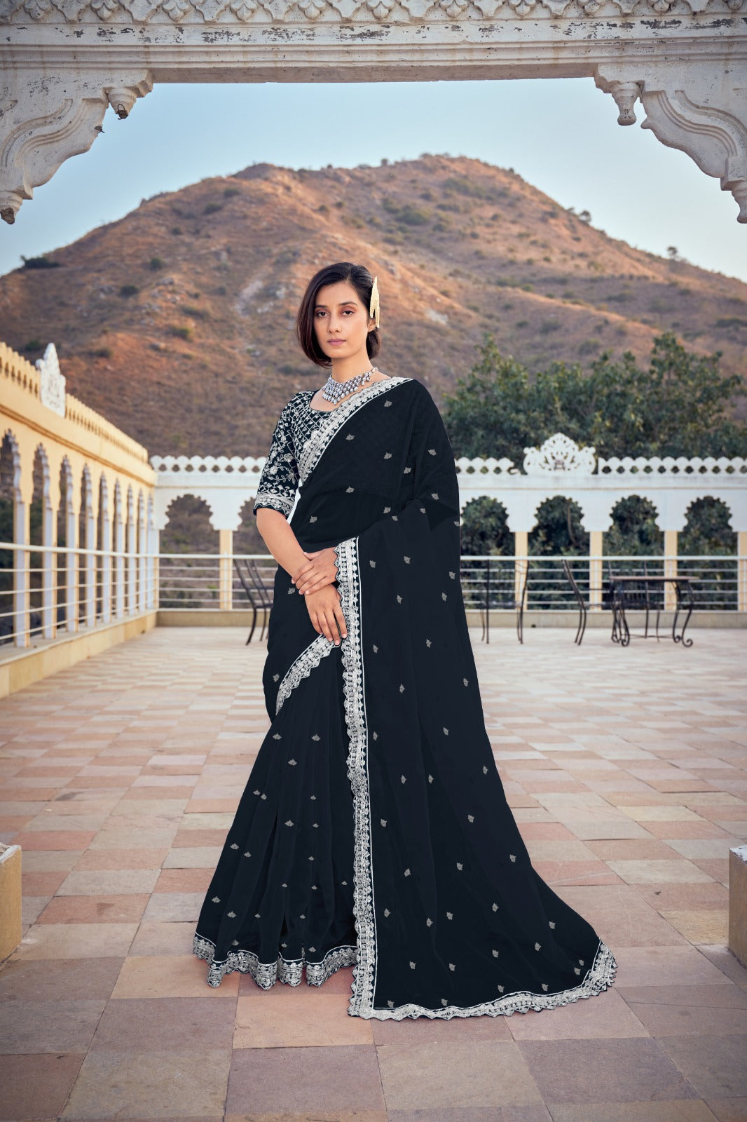 Elegant Wedding Pure Georgette Saree - Rana's by Kshitija