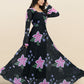 Black Flowers Printed Anarkali Gown Catalog