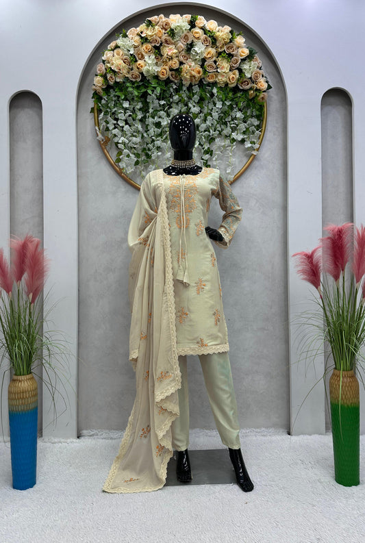 Designer Suit Thred with Sequnce work and Dupatta