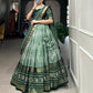 Lehenga Choli Green Color Printed Wedding Wear Trendy Designer