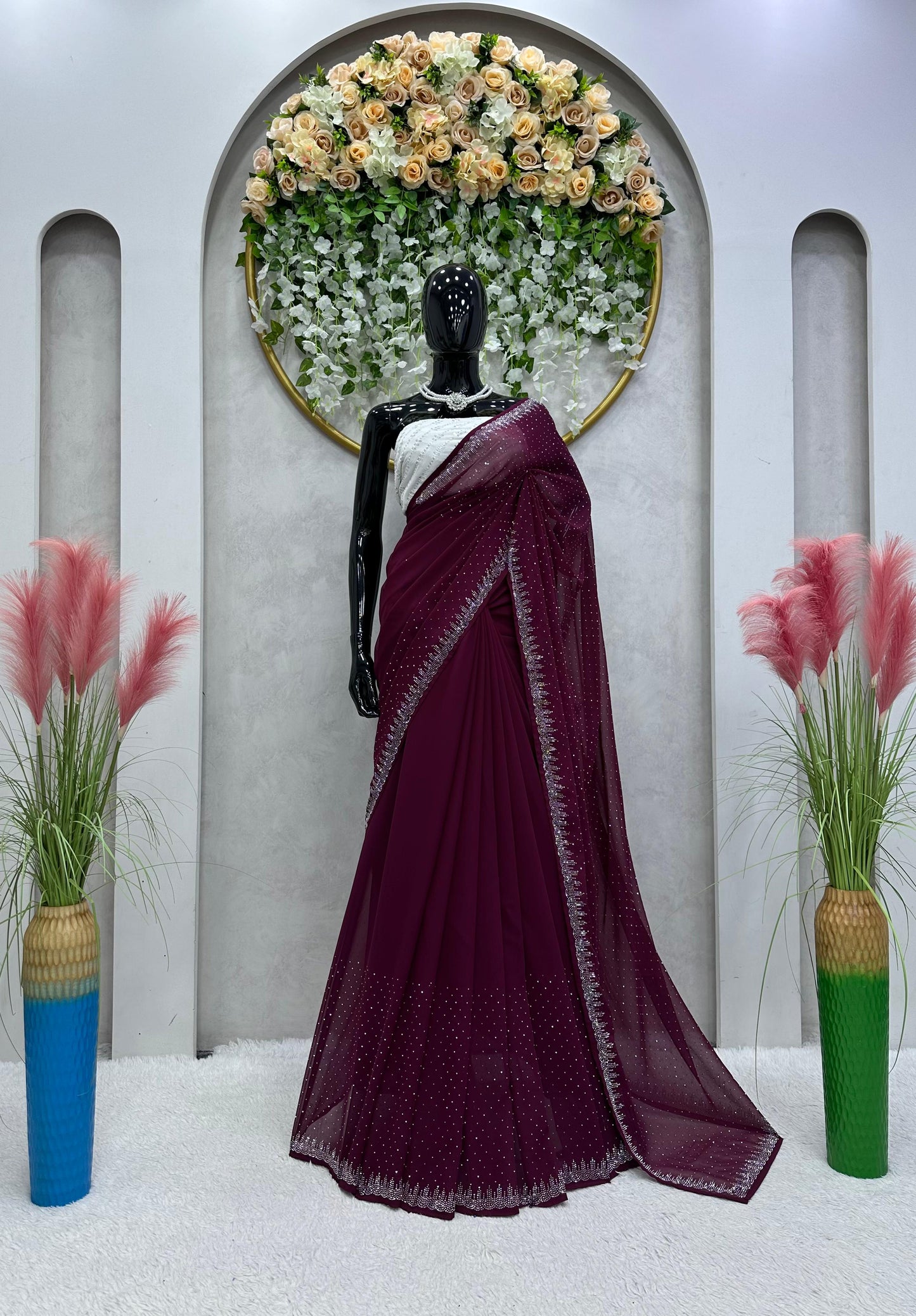 Unveil Elegance with our Faux Georgette Saree