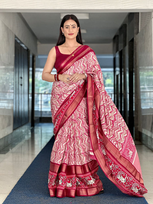 Luxurious Viscous Tusser Silk Saree Set: Elegance Redefined