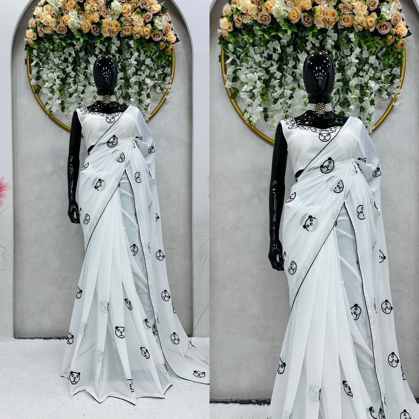 Faux Georgette with Sequence Work saree