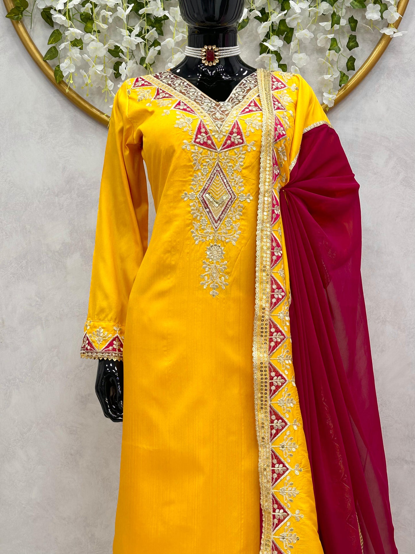 Glamorous Tafeta Silk Suit Set: Embrace Elegance and Style