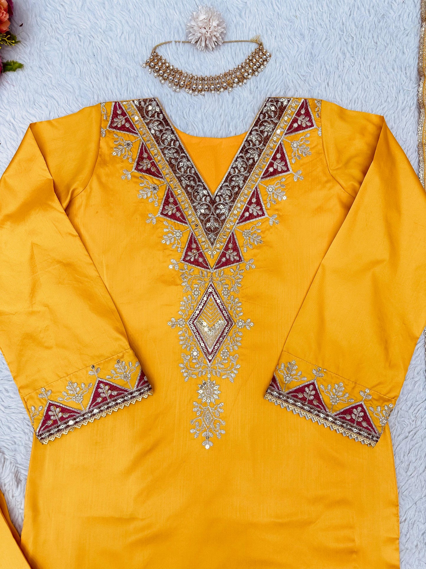 Glamorous Tafeta Silk Suit Set: Embrace Elegance and Style