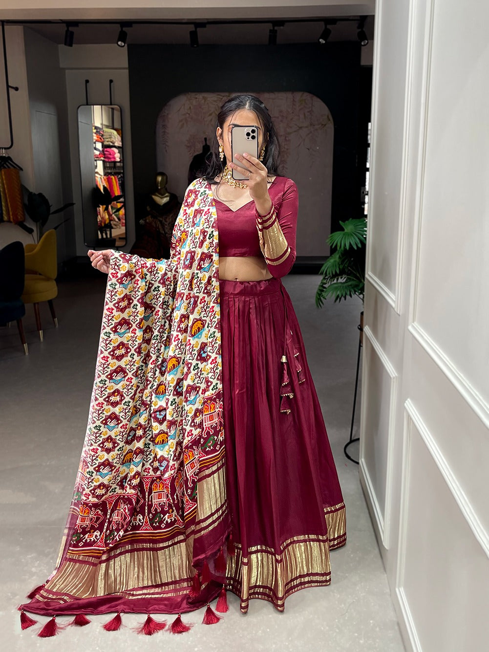 Exquisite Gaji Silk Lehenga Set: Elevate Your Ethnic Style