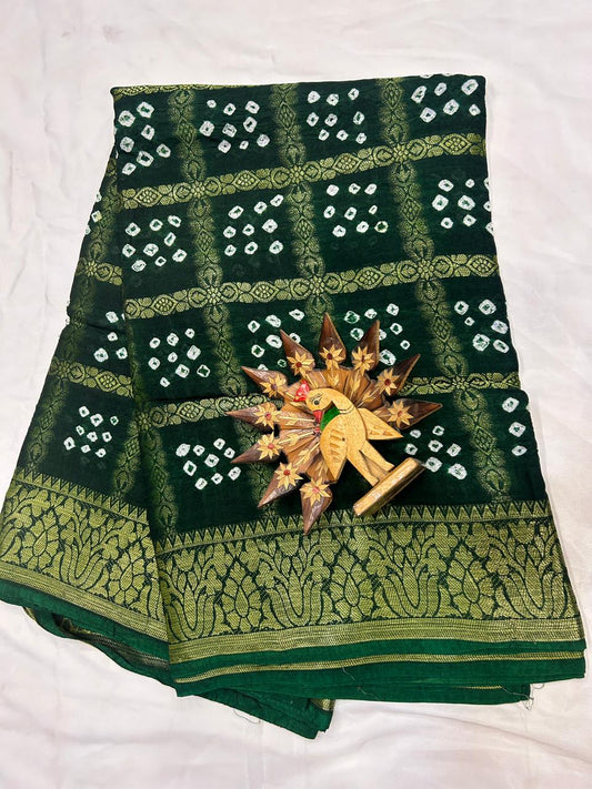 Exquisite Bandhni New Saree with Pure Aart Silk Fabric