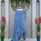 Radiant Elegance: Designer Suit on Faux Georgette Fabric
