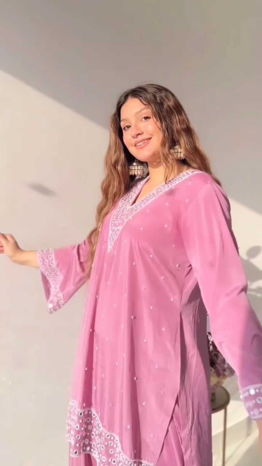 Enchanting Fairy Ensemble: Foux Gorgette Top, Afghan Dhoti Pants & Elegant Dupatta