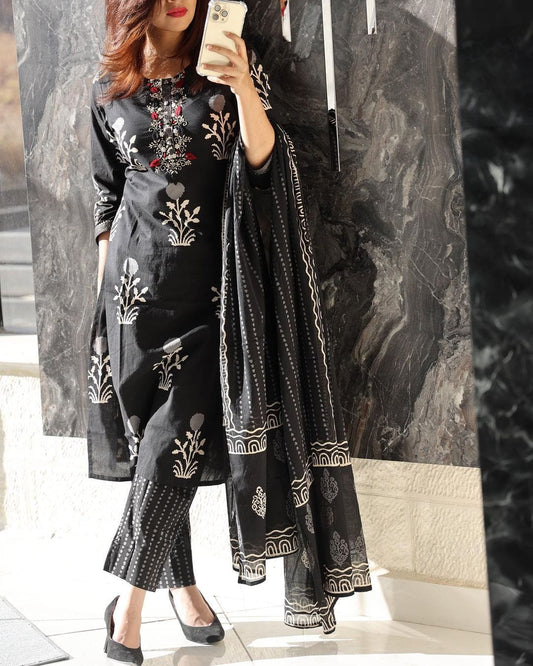 Elevate Your Style with Embroidery and Hand Work Aline Kurta Set