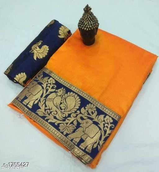 Embroidered border  with our Luxurious Sana Silk Saree