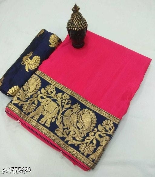Embroidered border  with our Luxurious Sana Silk Saree