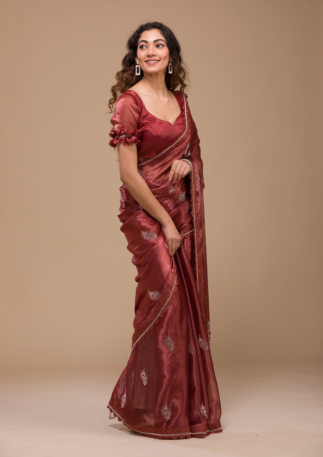 Luxurious Soft & Pure Burberry Silk Saree: A Timeless Elegance