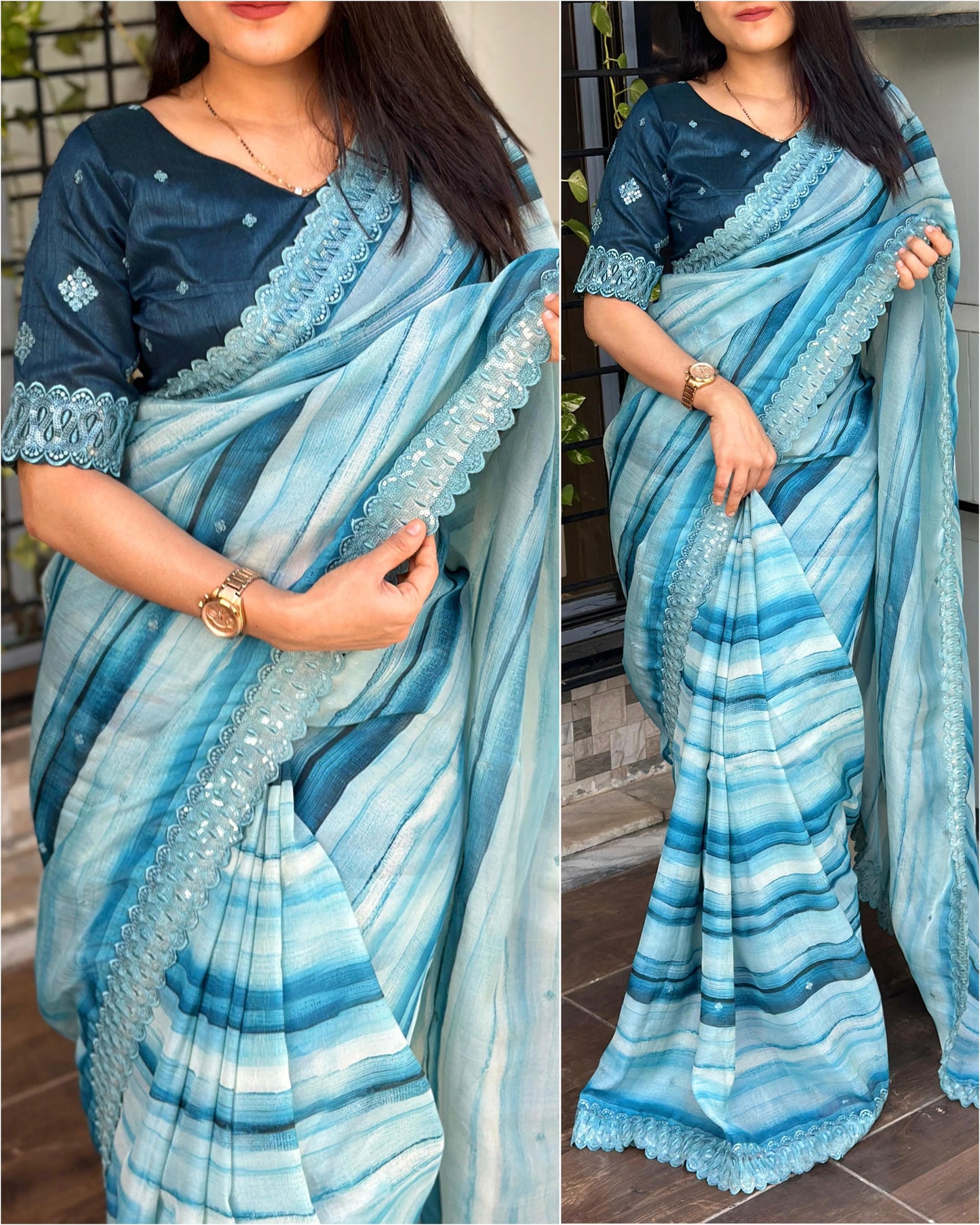 Elevate Your Wardrobe with Soft Organza Satin Sequin Work Sarees