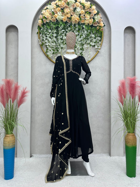 Elegant Faux Georgette Suit Set: Elevate Your Wardrobe