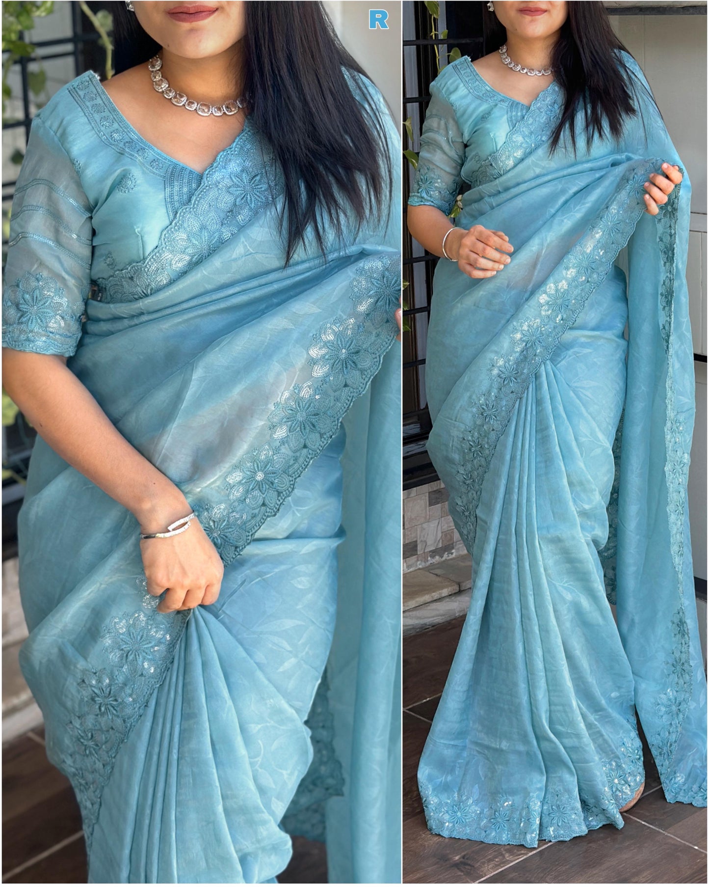 Dreamy Pastel Shades Saree with Stunning Designer Blouse