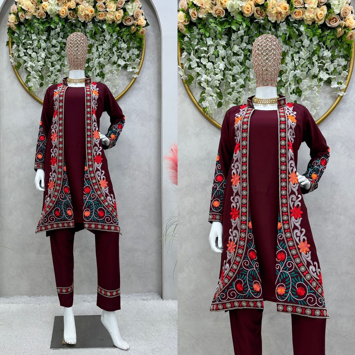 Elegant Rayon Designer Suit Set
