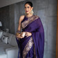 Stunning Georgette Saree Ensemble with Intricate Blouse Designs