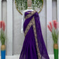 Stunning Georgette Saree Ensemble with Intricate Blouse Designs