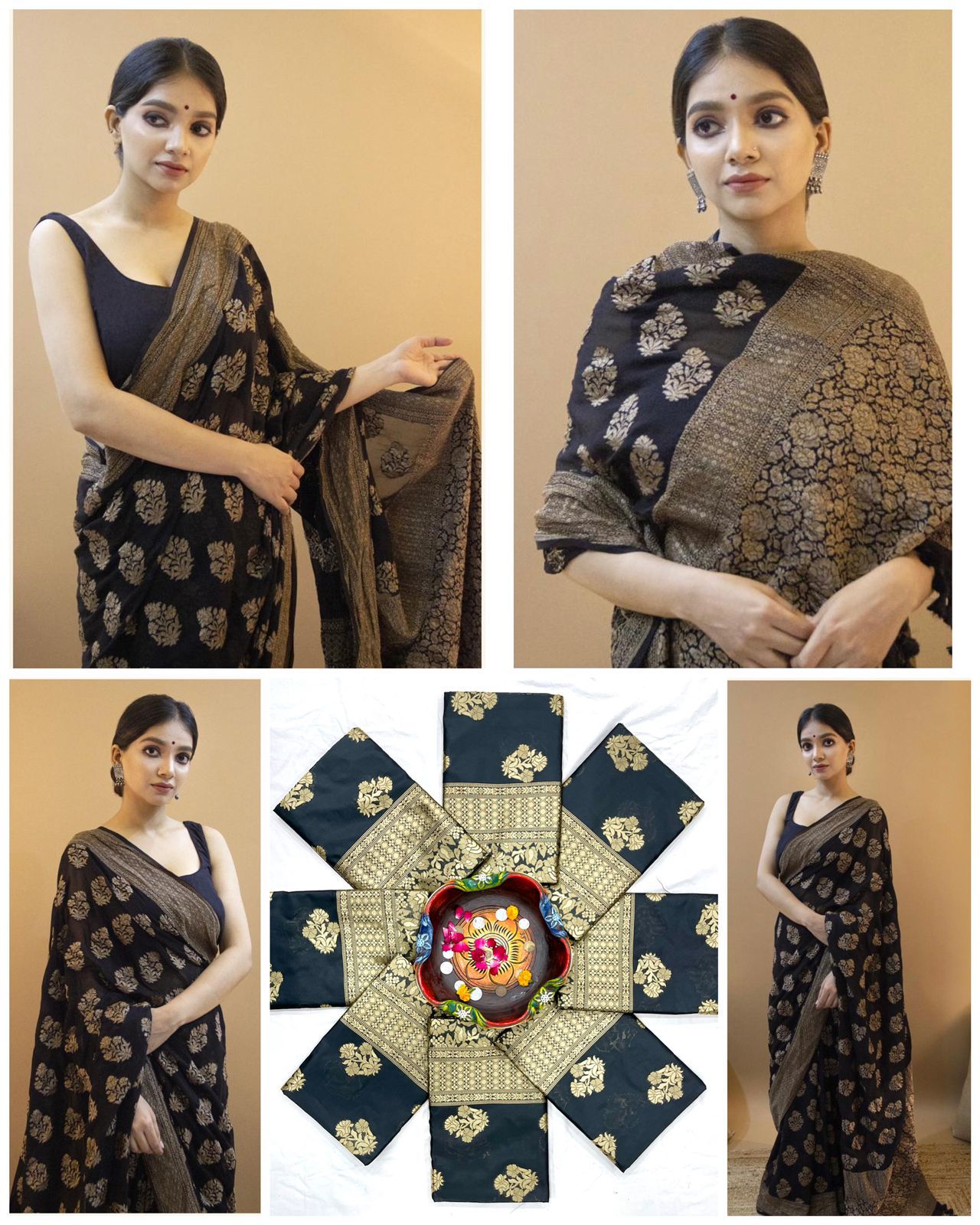 Timeless Charm: Discover our Original Black Banarasi Saree Collection