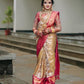 Red and White Banarasi Saree for Bengali Bride