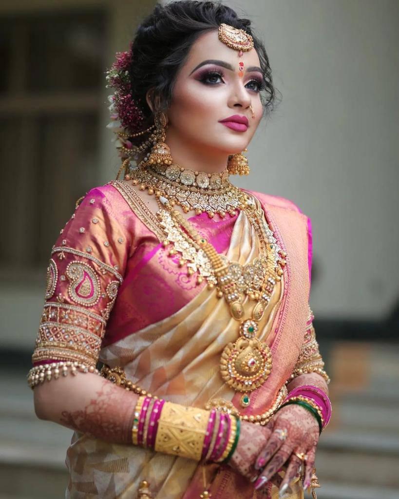 Red and White Banarasi Saree for Bengali Bride