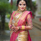 Red and White Banarasi Saree for Bengali Bride