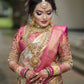 Red and White Banarasi Saree for Bengali Bride