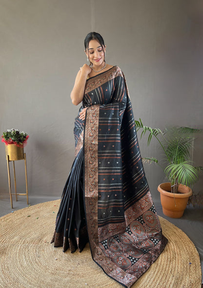 Elegant Silk Saree with Aari Work Blouse