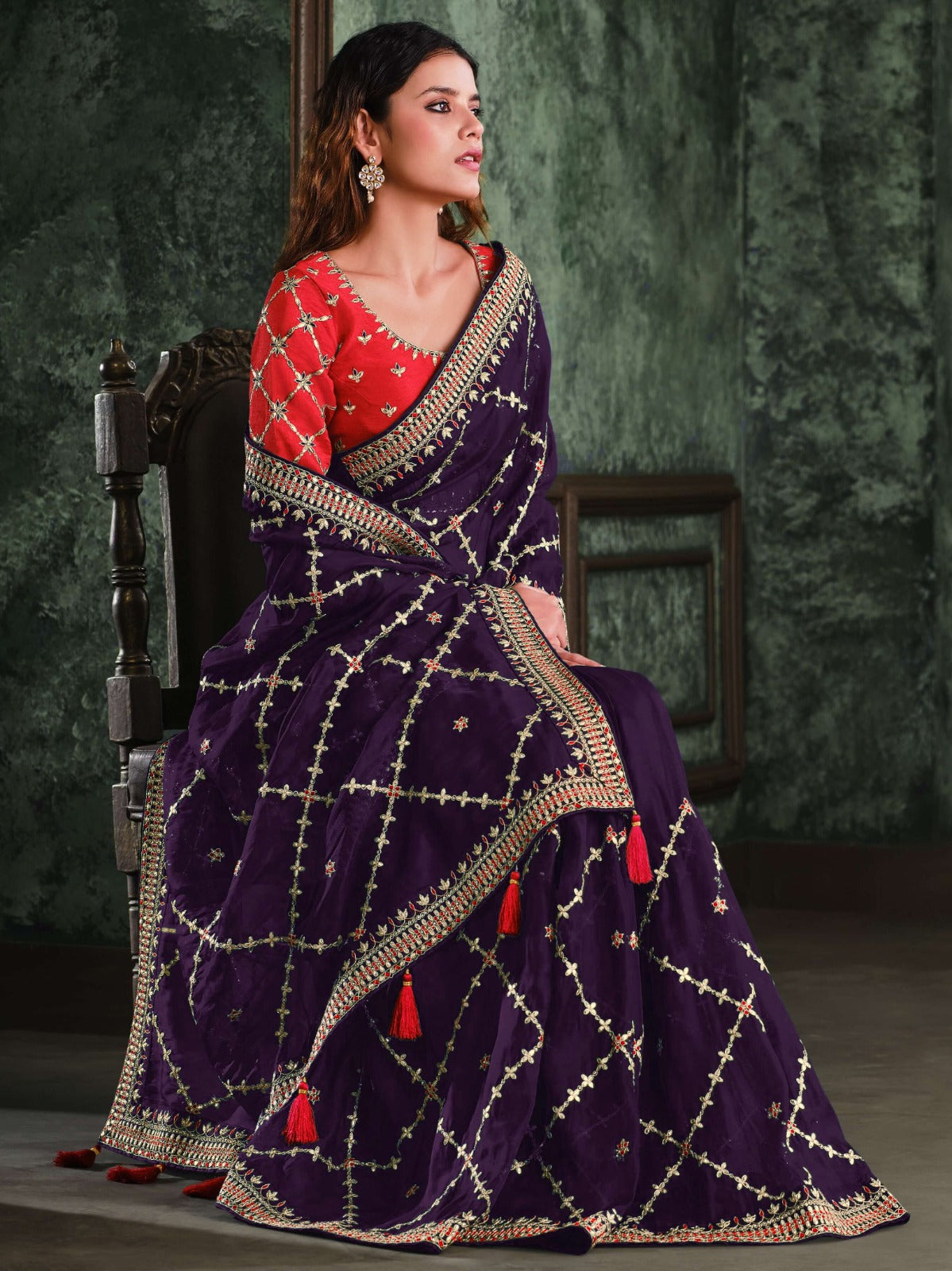 Shop Georgette Saree Blouse Designs with Free Shipping \u0026 COD, image size:1199x1600