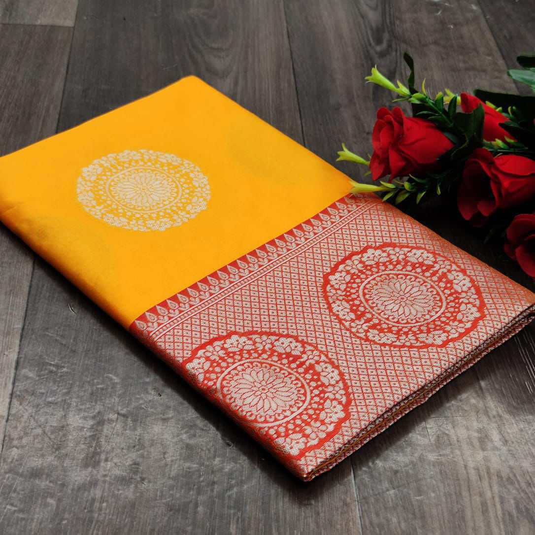 Elevate Your Style with Our Soft Lichi Silk Banarsi Saree