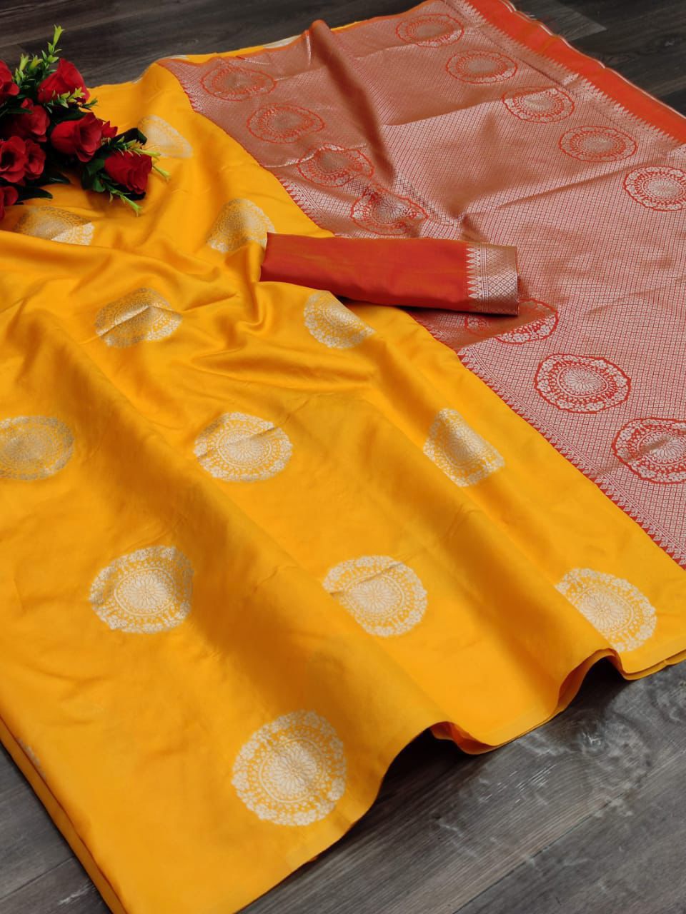 Elevate Your Style with Our Soft Lichi Silk Banarsi Saree