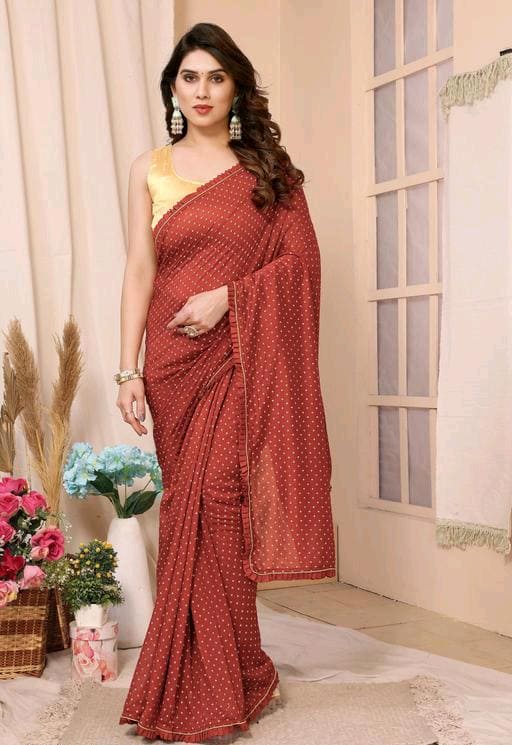 Bright Georgette Silk Saree