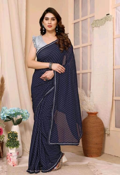 Bright Georgette Silk Saree