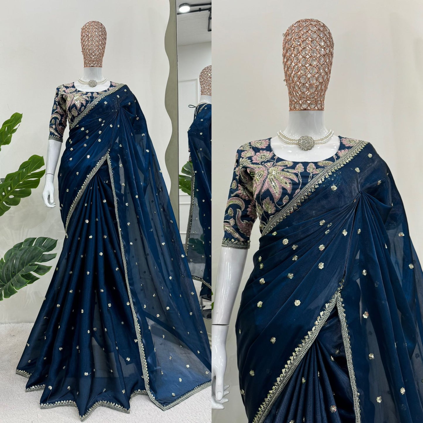 Designer Saree with Thread & Sequins Work