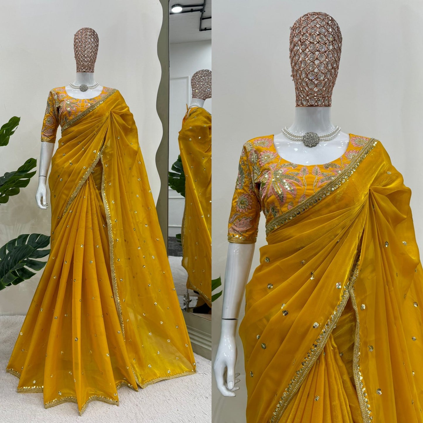 Designer Saree with Thread & Sequins Work