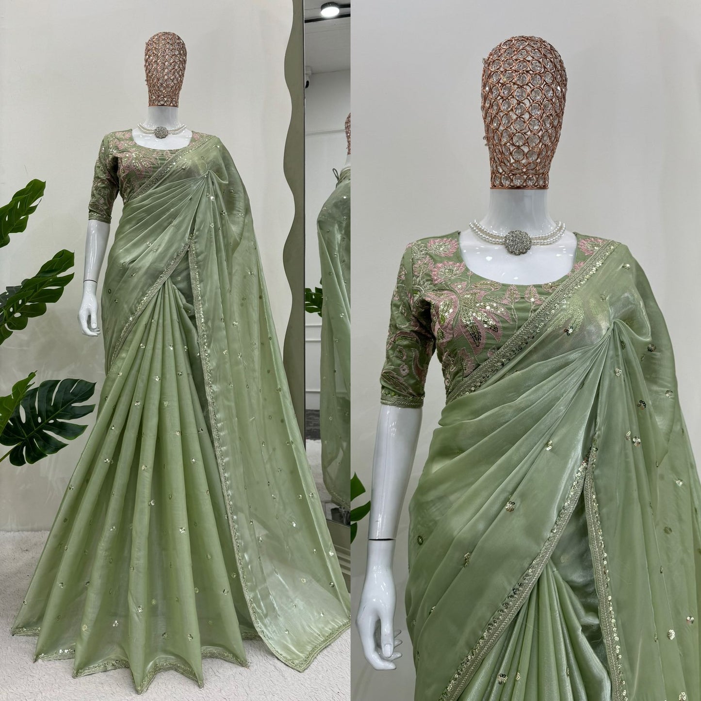 Designer Saree with Thread & Sequins Work