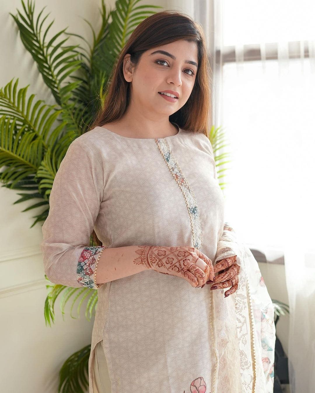 Pure Lilan with embroidery and Zari work