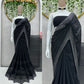 Faux Georgette Saree with Hot Fix Work