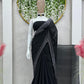 Faux Georgette Saree with Hot Fix Work