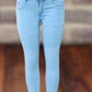 Sky Blue Women Skinny High Rise White Jeans