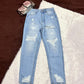 Regular Fancy Women Ribbed Mom Fit Jeans, Button, High Rise