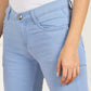 Sky Blue Women Skinny High Rise White Jeans