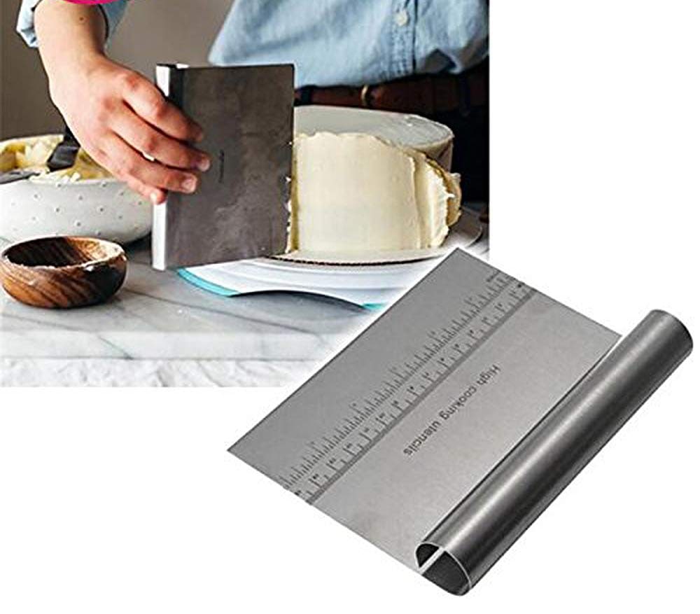 Stainless Steel Dough, Pastry Cutter, Scraper with Cutting Measuring Scale Pastry Cutter