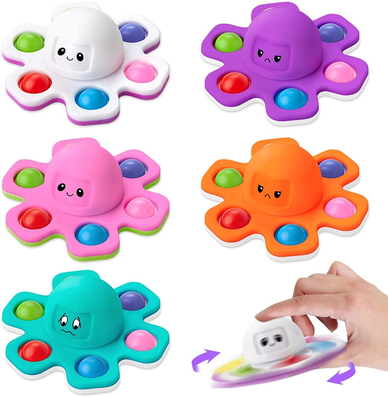 Shivsoft 6 Sided Popit Fidget Spinner Octopus Pop it  (Multicolor)