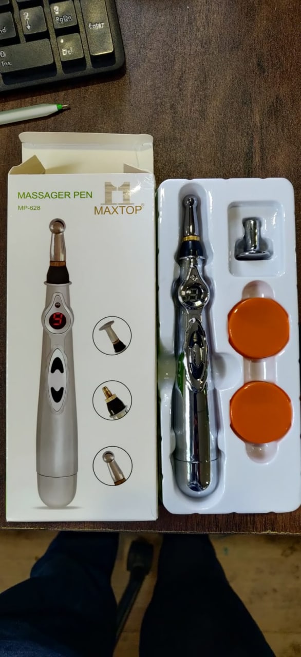 top health acupuncture therapy massage pen meridian acupuncture pen Massager  (Silver)